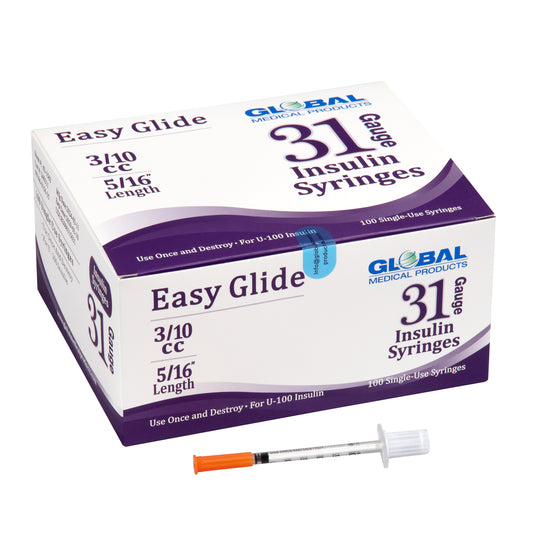 Easy Glide Insulin Syringe 30 Gauge 3/10cc x 5/16"