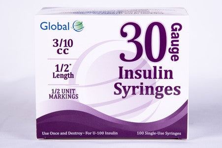 Easy Glide Insulin Syringe 0.3 ML 30GX1/2"