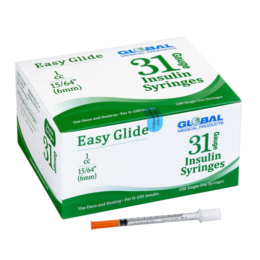 Easy Glide Insulin Syringe 31 Gauge 1cc x 15/64"