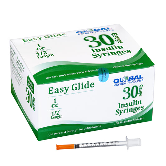 Easy Glide Insulin Syringe 30 Gauge 1cc x 1/2"