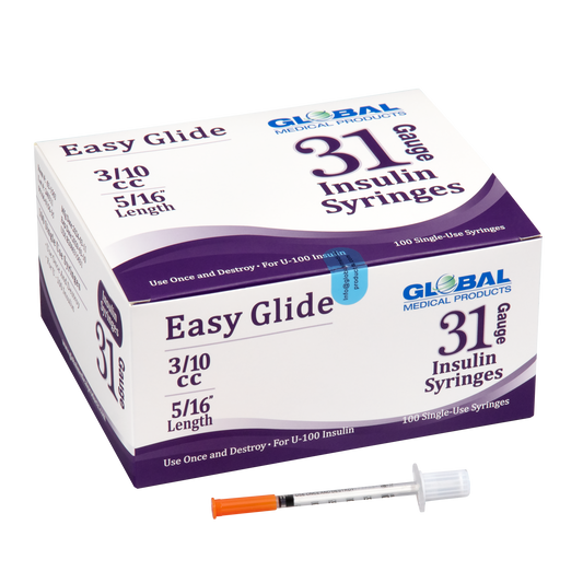 Easy Glide Insulin Syringe 0.3 ML 31GX5/16"