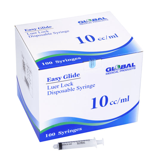 Easy Glide 10cc/ml Luer Lock Syringe (No Needle) - Box 100
