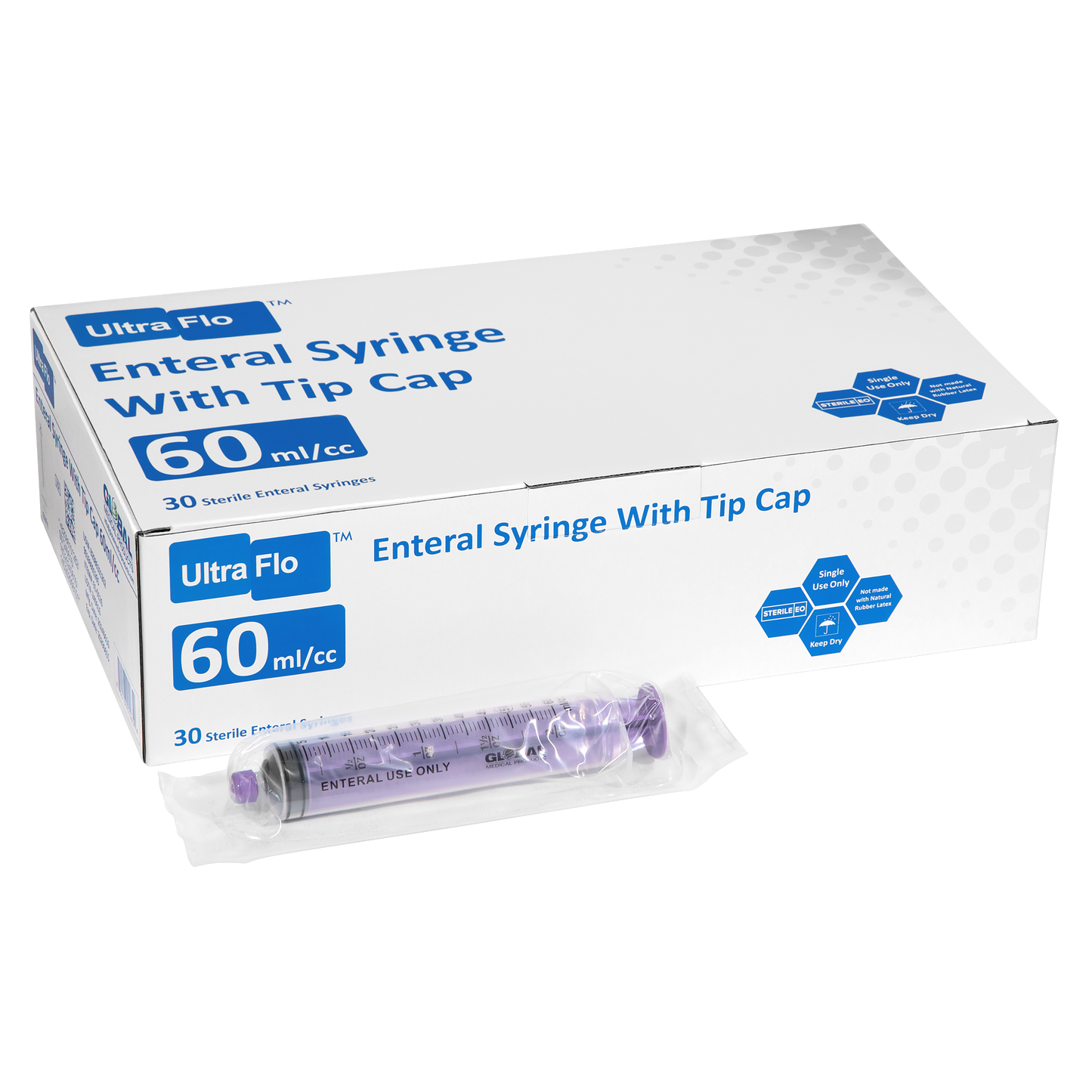 60cc Plastic ENFIT Syringe, Non-Sterile, 1 (Box of 30)