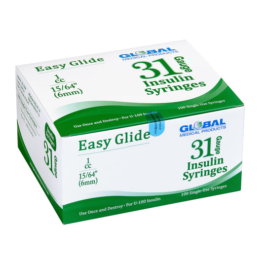 Easy Glide Insulin Syringe 31 Gauge 1cc x 15/64" - (6mm)