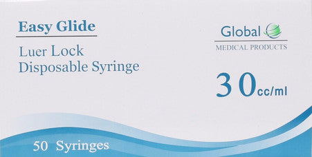 Easy Glide 30cc Luer Lock Syringe (No Needle)