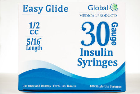 Easy Glide Insulin Syringe 0.5 ML 30GX5/16"