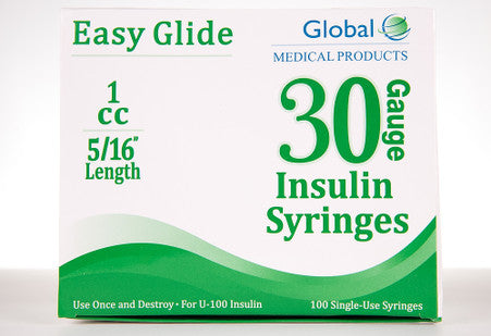 Easy Glide Insulin Syringe 30 Gauge 1cc x 5/16"