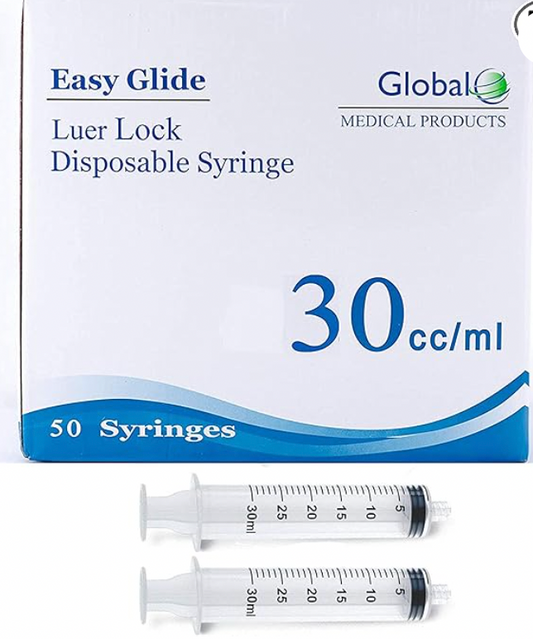 Easy Glide 30cc Luer Lock Syringe (No Needle)