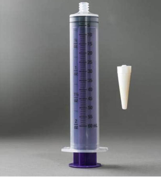 60cc ENFit Syringe - Flattop W/Trans Connection - Enteral / Oral 60Ml Feeding Syringe - Transition Tip included 3 pack, Black Markings