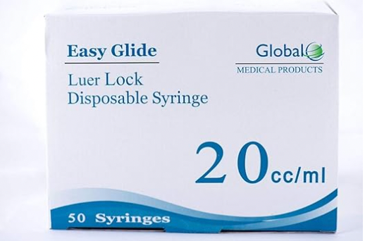 Easy Glide 20cc/ml Luer Lock Syringe (No Needle)