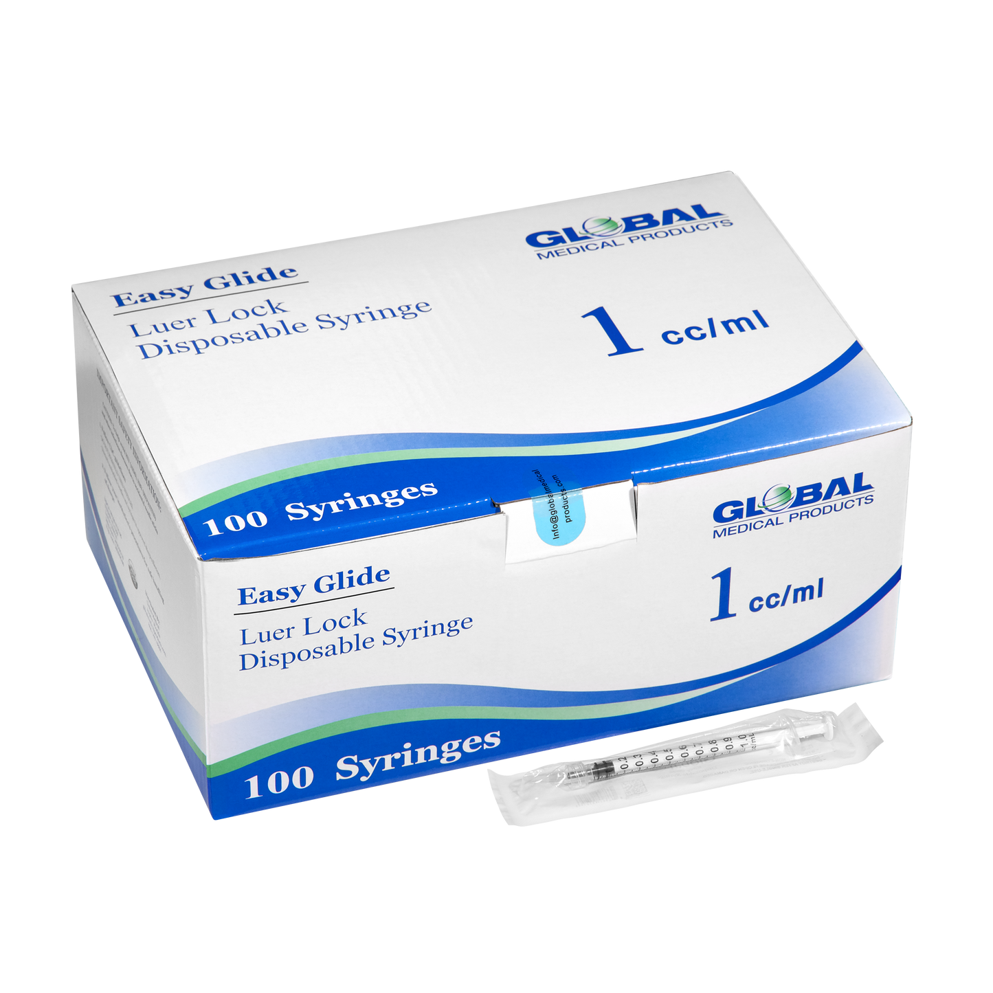 Easy Glide 1cc/ml Sterile Syringe Luer Lock Tip, No Needle