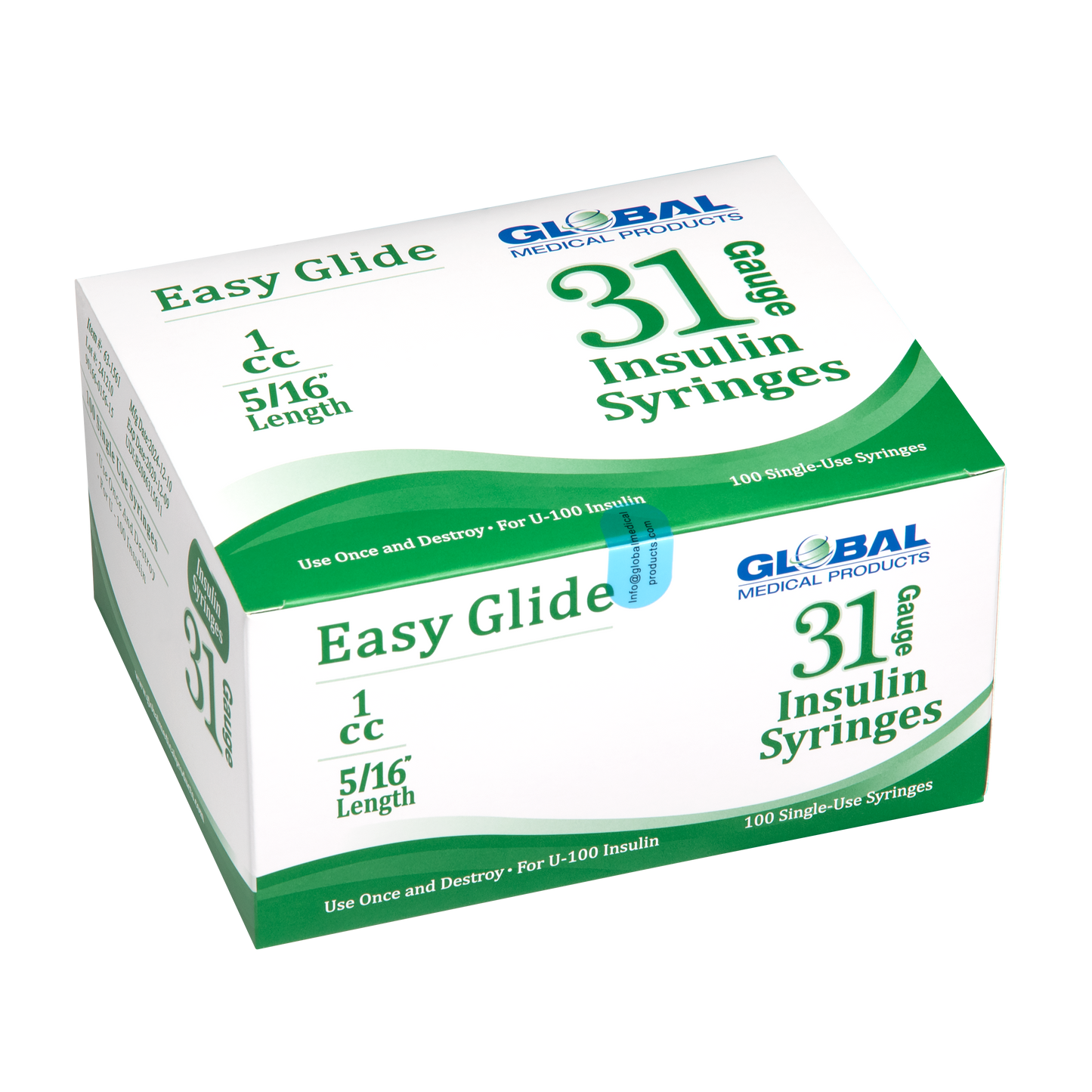 Easy Glide Insulin Syringe 31 Gauge 1cc x 5/16