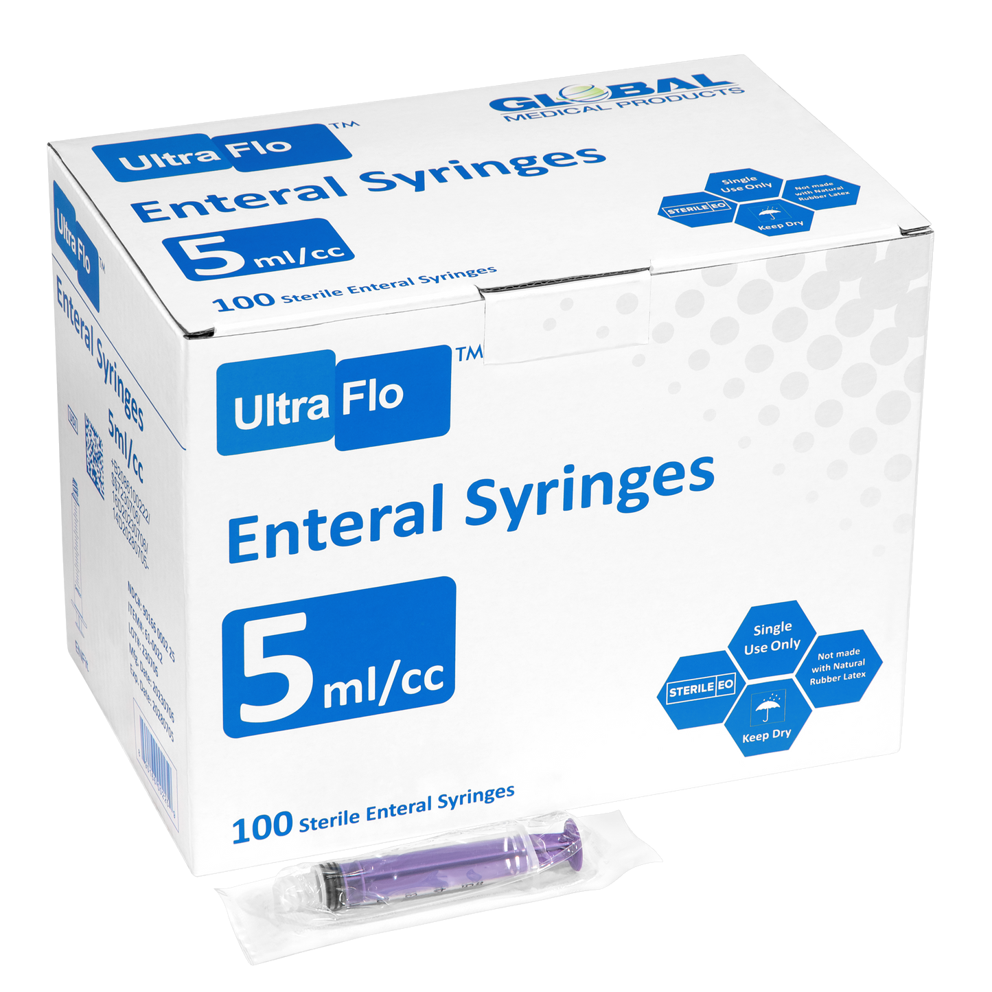 5cc Plastic ENFIT Syringe, Non-Sterile, 1 (Box of 100)